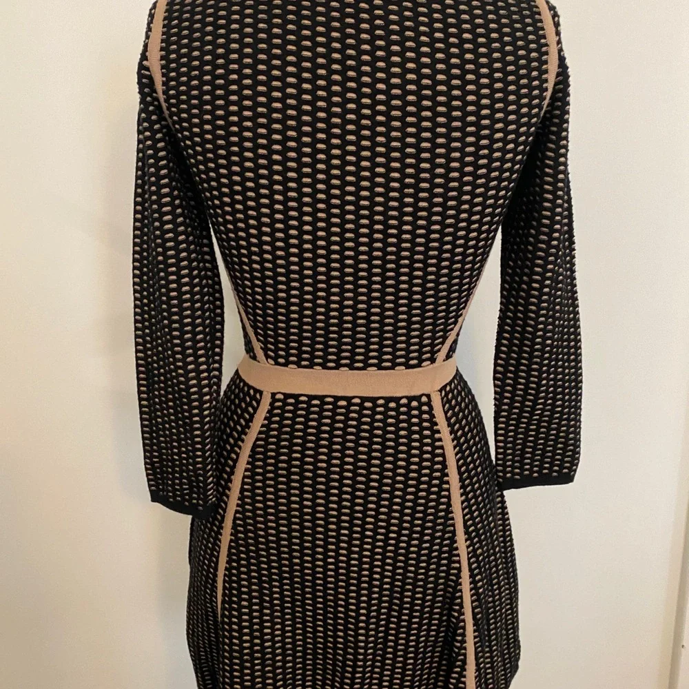 Club Monaco black and tan contrast sweater dress size XS - Picture 3 of 8